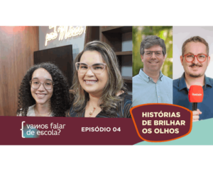 Professora e aluna participantes do quarto episódio do podcast 'Vamos falar de escola?' segunda temporada