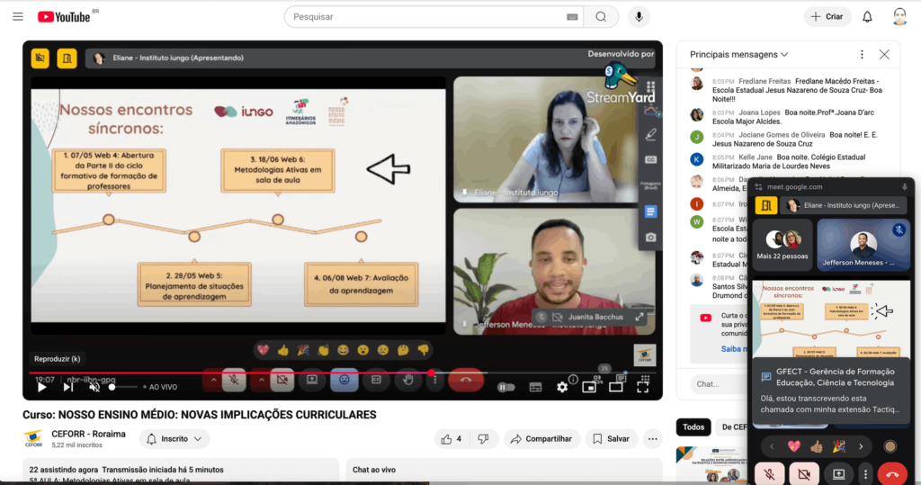 Print de tela de uma das formações híbridas.