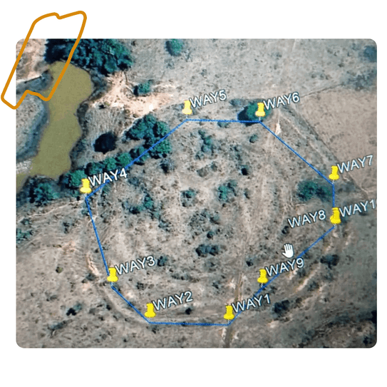 imagem feita por drone do geoglifo.