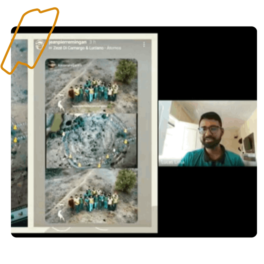 print de encontro on-line sobre visitação ao geoglifo.