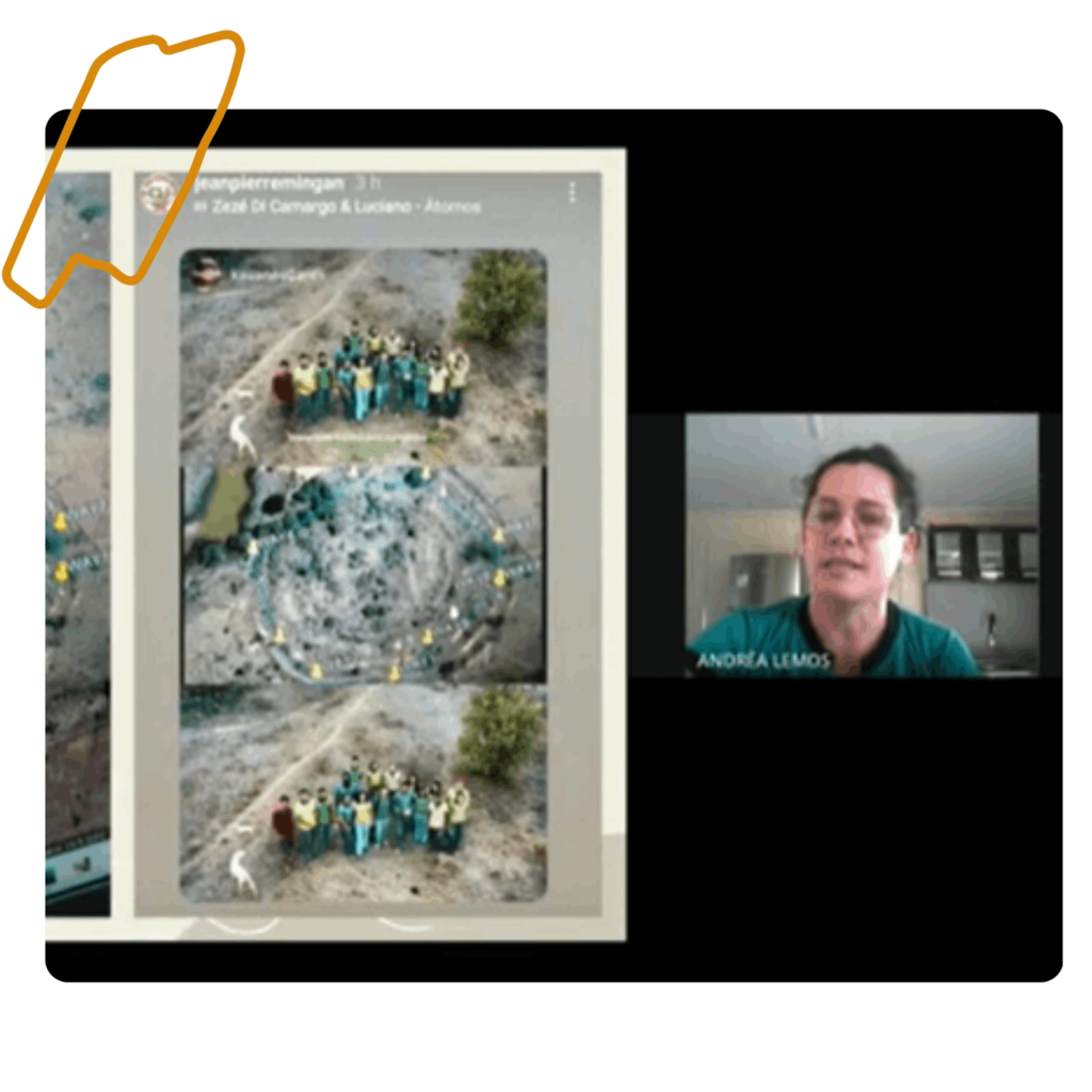Print de encontro on-line com a professora Andréa.