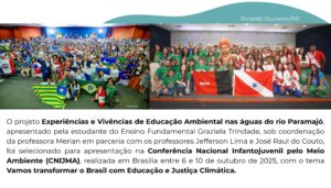 educação ambiental e ribeirinha no Pará professora Merian Nascimento protagonismo estudantil educação climática COP 30